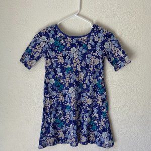 5/$25 Girls' Stylish Old Navy Blue Flower Print Dress Size M 100% Cotton